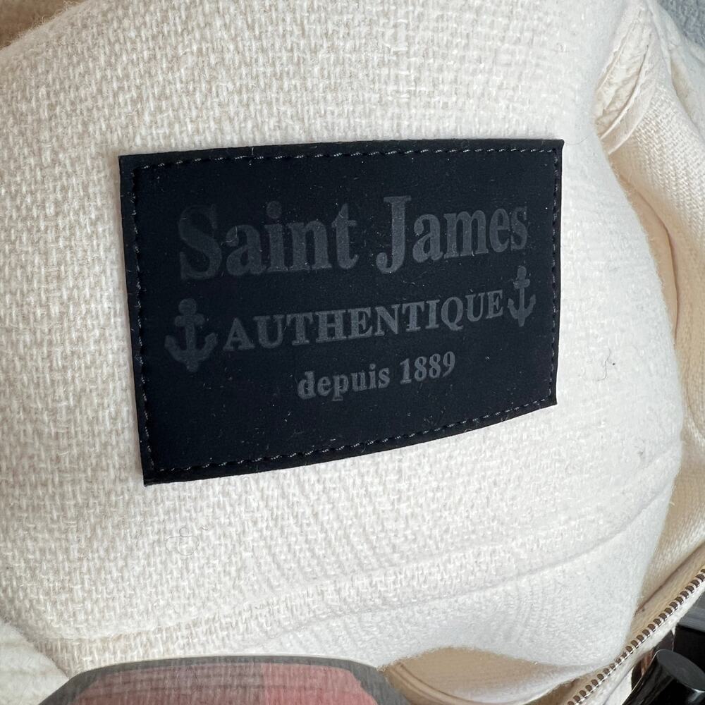 Saint James Toggle Wool Coat Heavy Cream Ivory Hooded Jacket Women's 4 France 36 - Picture 8 of 10